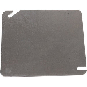 Devco PI371 Blank Cover, Galvanized Steel, 4 in H, 4 in W, Silver