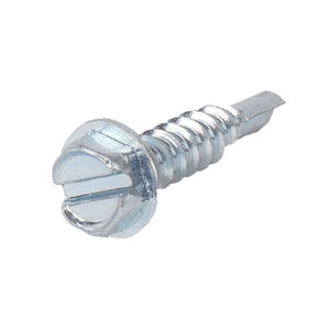 DiversiTech® 6955CX Self-Drilling Screw, Hex Washer Head, #10 Thread, 3/4 in L, Steel, Zinc-Plated