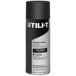 DiversiTech® UTILI-T™ 799-002V General Purpose Spray Paint, Flat Black, Aerosol, 10 oz, Aerosol Can, 24 hr Cure