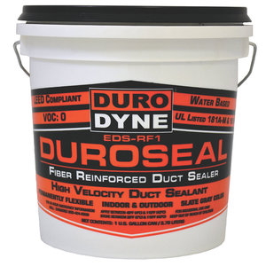Duro Dyne® DuroSeal® 005230 Fiber Reinforced Duct Sealer, Base Chemical: Water, Slate Gray, 1 gal, Pail