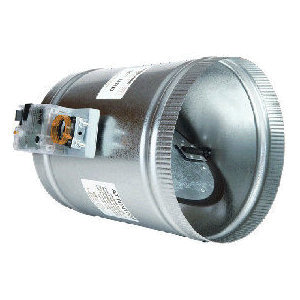 EWC® 12URD Damper, Round Duct, 12 in Dia, 24 V, Motorized: Yes, 1.5 in-WC Maximum Static, 14 in L, Galvanized Steel