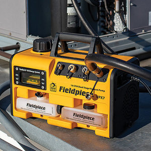 Fieldpiece VPX7 Vacuum Pump, 10 cfm, 15 um Vacuum, 120 V, 1 ph, 3/4 hp Motor, (1) 1/4 in, (2) 3/8 in, (1) 1/2 in