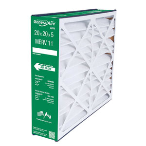 General Filters 4556 Cartridge Filter, Pleated Filter, 20 in L, 20 in W, 5 in Thick, 11 MERV