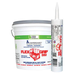 HARDCAST® Flex-Grip™ 550 304132 Duct Sealant, Base Chemical: Synthetic Late, Gray, 320 linear ft Coverage Rate, 1 gal