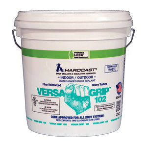 HARDCAST® Versa-Grip™ 102 304153 Duct Sealant, Base Chemical: Synthetic Late, White, 320 linear ft Coverage Rate, Pail