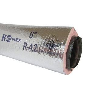 H&C Flex™ 13002512H Flex Duct, 12 in ID, 25 ft L, R4.2, Polyester Core, Metalized Polyester Jacket, Silver