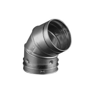 Hart & Cooley® 011396 Adjustable Elbow, 4 in, 60 deg, 26 ga Gauge, Aluminum/Galvanized Steel, 4 in Dia