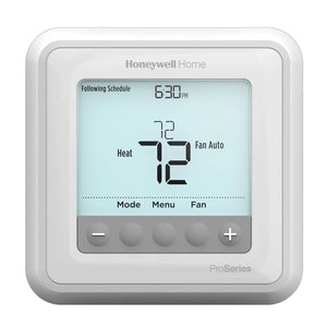 Honeywell Home T6 Pro TH6220U2000/U Programmable Thermostat, 20-30 V, 2H/1C, 2H/2C-Stage, Battery, Hardwired, White