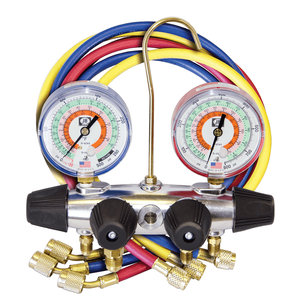 JB Industries ZEPPELIN 25246 Illuminating Gauge Manifold, R-22, R-410A, R-404A Refrigerant, 4-Valves, 60 in L Hose
