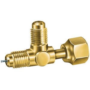 JB Industries A31851 Swivel Tee With Depressor, 1/4 in, Female SAE x Flared, Brass