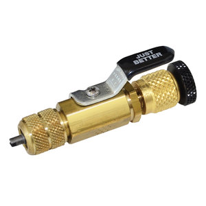 JB Industries A32500N Vacuum-Rated Valve Core Removal Tool With Access Port, 1/4 x 1/4 in, Brass Body