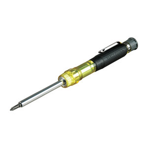 KLEIN TOOLS® 32614 4-in-1 Multi-Bit Electronic Pocket Screwdriver, 3/32 in, 1/8 in Bit, 4-Piece, Magnetic: No, Steel