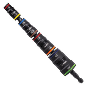 KLEIN TOOLS® 32934 9-in-1 Impact-Rated Flip Socket Set, 9-Piece, SAE, 1/4 in Drive, Alloy Steel, 1.02 in L, 1.02 in W