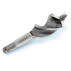 LENOX® 1095306A2216 Utility Drill Bit, 1-3/8 in Dia, 6 in L, Hex Shank, 3/8 in Shank, High Speed Steel, Bright