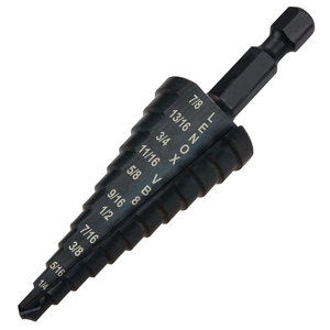 LENOX® Vari-Bit® 30888-VB11 Step Drill Bit, 1/8 to 7/8 in Dia, 3-Flat, Round Shank, 3/8 in Shank, High Speed Steel