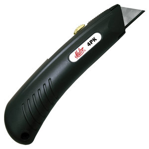 Malco® 4PK 3-Position Top Button Action Utility Knife, Alloy Steel Blade