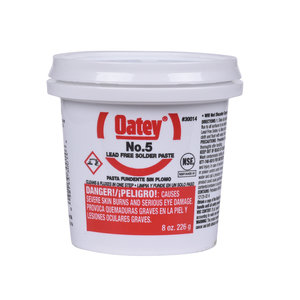 Oatey® No. 5 30014 Solder Flux, Applicable Materials: Metal, Lead Content: No, Paste Flu, 8 oz