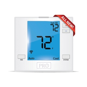 PRO1® T701I Wi-Fi Thermostat, 24 V, 1H/1C-Stage, Hardwired, Backlit Display, 44 to 90 deg F Setpoint Range, 1.5 A