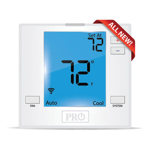 PRO1® T721I Wi-Fi Thermostat, 24 V, 2H/1C, 1H/1C-Stage, Hardwired, Backlit Display, 44 to 90 deg F Setpoint Range