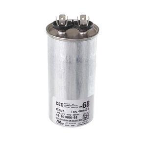 PROTECH™ 43-101666-68 Capacitor, 45 uF MFD, 440 V, Round, Single Run Capacitor, 2 in Dia, Quick-Connect, 4.06 in H