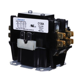 Packard C130A Contactor, 24 V Control, 1-Pole, 30 A Switching Current, 50/60 Hz