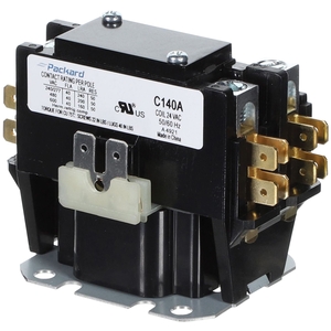 Packard C140A Contactor, 24 V Control, 1-Pole, 40 A Switching Current, 50/60 Hz