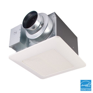 Panasonic WhisperCeiling® FV-0511VQ1 Exhaust Fan, 50 to 110 cfm, 0.9 sones, 120 V, 0.27 A, 1-Speed, 16.4 W Fan