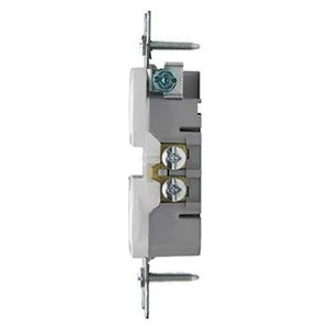 Pass & Seymour® Trademaster® 3232W Duplex Receptacle, 15 A, 125 V, NEMA 5-15R, 3.31 in H, 1.32 in W, 1 in D, White