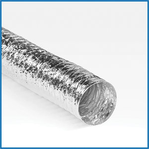 Quietflex® 6 Series 703 Uninsulated Flex Connector, 7 in ID, 25 ft L, Aluminum Foil/Polyester Film Core, Round, Silver