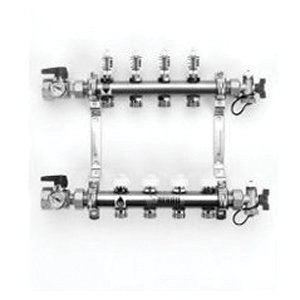 Rehau® Pro-Balance® 381103-001 Heating Manifold, 3-Outlet, Stainless Steel, 2 gpm, 1 in x 1 in, NPT x NPT