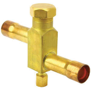 Rheem® 61-21368-07 Service Valve, 3/4 in Main Line, 3/4 in Service Port, Sweat ODF Main Line Connection, Brass, 5 in W