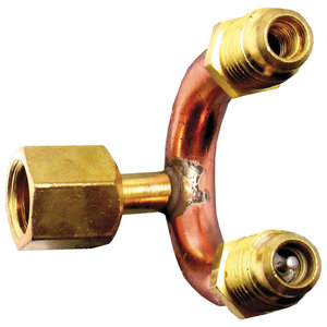 Rheem® 83-CD9640-1PK Access Tee, 1/4 in x 1/4 in, Male SAE Flared x Male SAE Flared, Brass/Copper