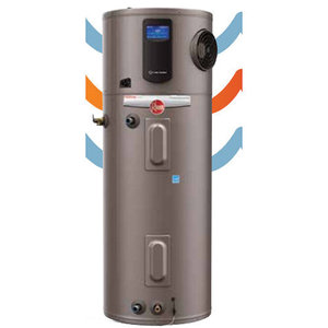 Rheem® Professional Prestige® PROPH65 T2 RH350 D Hybrid Electric Water Heater, 65 gal, Electric, 24-1/4 in Dia, 24 A