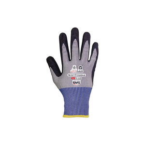 SAS Safety Corp® SafeCut® 6777-14 Gloves, HPPE Seamless Nylon, Black/Gray, L/XL, 15 ga Thick