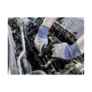 SAS Safety Corp® SafeCut® 6777-14 Gloves, HPPE Seamless Nylon, Black/Gray, L/XL, 15 ga Thick