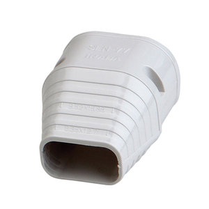 SLIMDUCT® 86007 End Fitting, White, PVC, 2-3/4 in, 1-3/4 in L, 3-1/4 in W, 2-5/8 in H