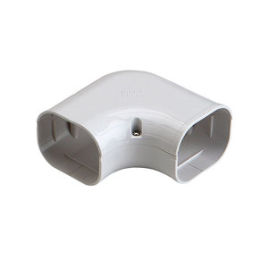 SLIMDUCT® 86011 90 deg Flat Elbow, White, PVC, 2-3/4 in, 5 in L, 2-5/8 in W, 5 in H
