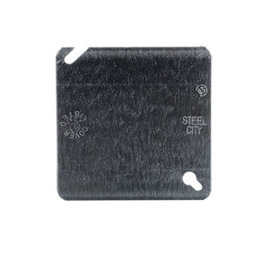 Steel City® 52C1 Blank Box Cover, Galvanized Steel, Ceiling, Wall Installation/Mounting, 4 in H, 4 in W, Silver