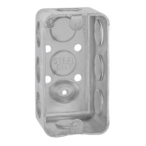Steel City® 583611/2 Utility Box, Galvanized Steel, 1-Gang, 10-Knockout, 1-Outlet, 13 cu-in, 4 in H, 2-1/8 in W