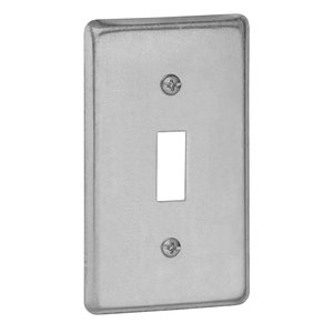Steel City® 58C30 Utility Box Cover With Single Toggle Switch, Galvanized Steel, Surface Installation/Mounting, 4 in H
