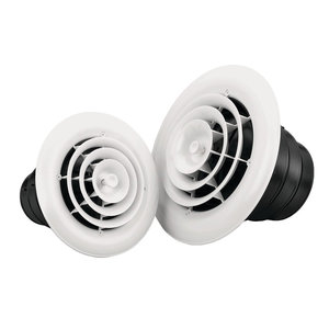 TRUaire® 81901 Air Diffuser, For Duct Size: 6 in, Round Duct, Ceiling Installation/Mounting, Polymer, White, 200 cfm