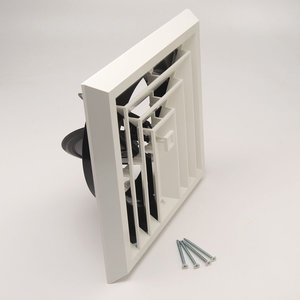 TRUaire® 81943 Grille With Damper, For Duct Size: 8 x 8 in, Square Duct, Ceiling Installation/Mounting, Polymer