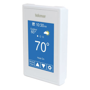 Tekmar® 562 Wi-Fi Thermostat, 15-30 V, 2H/1C-Stage, Touch Screen Display, 40 to 122 deg F Setpoint Range, 4-5/8 in H