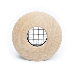 The Unico System® UPC-57T-RO-1 Round Supply Outlet, 2 in, Oak Wood
