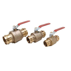 WOLVERINE BRASS® Pro Series 56274NL-1 Ball Valve, 1-1/2 in x 1-1/2 in, Press x Press, Brass Body, 1-1/2 in W
