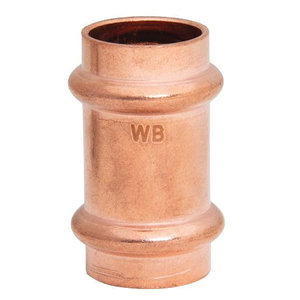 WOLVERINE BRASS® 99612 Coupling, 3/4 in x 3/4 in, Compression x Press, Copper, 200 psi Max Working Pressure