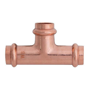WOLVERINE BRASS® 99617 Tee, 1/2 in x 1/2 in x 1/2 in, Press x Press x Press, Copper, 200 psi Max Working Pressure