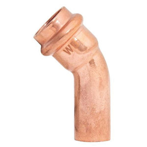 WOLVERINE BRASS® 99622 Street Elbow, 1/2 in x 1/2 in, FTG x Press, 45 deg, Copper, 200 psi Max Working Pressure