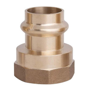 WOLVERINE BRASS® 99768 Adapter, 1-1/4 in x 1-1/2 in, Press x FNPT, Brass, 200 psi Max Working Pressure