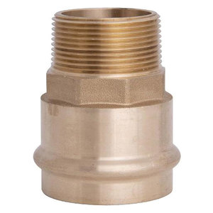 WOLVERINE BRASS® 99782 Adapter, 1-1/4 in x 1 in, Press x MNPT, Brass, Material Construction: Lead-Free Brass